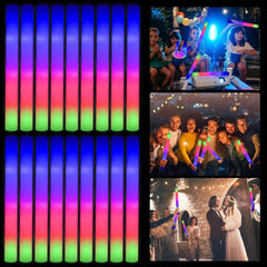 150 Pcs Light-Up Foam Sticks - Multicolor LED Glow Sticks with 3 Flashing Modes for Parties, Weddings, Concerts, and Events - Perfect Light-Up Favor for Birthdays and Festivals.