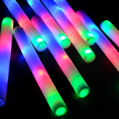 150 Pcs Light-Up Foam Sticks - Multicolor LED Glow Sticks with 3 Flashing Modes for Parties, Weddings, Concerts, and Events - Perfect Light-Up Favor for Birthdays and Festivals.