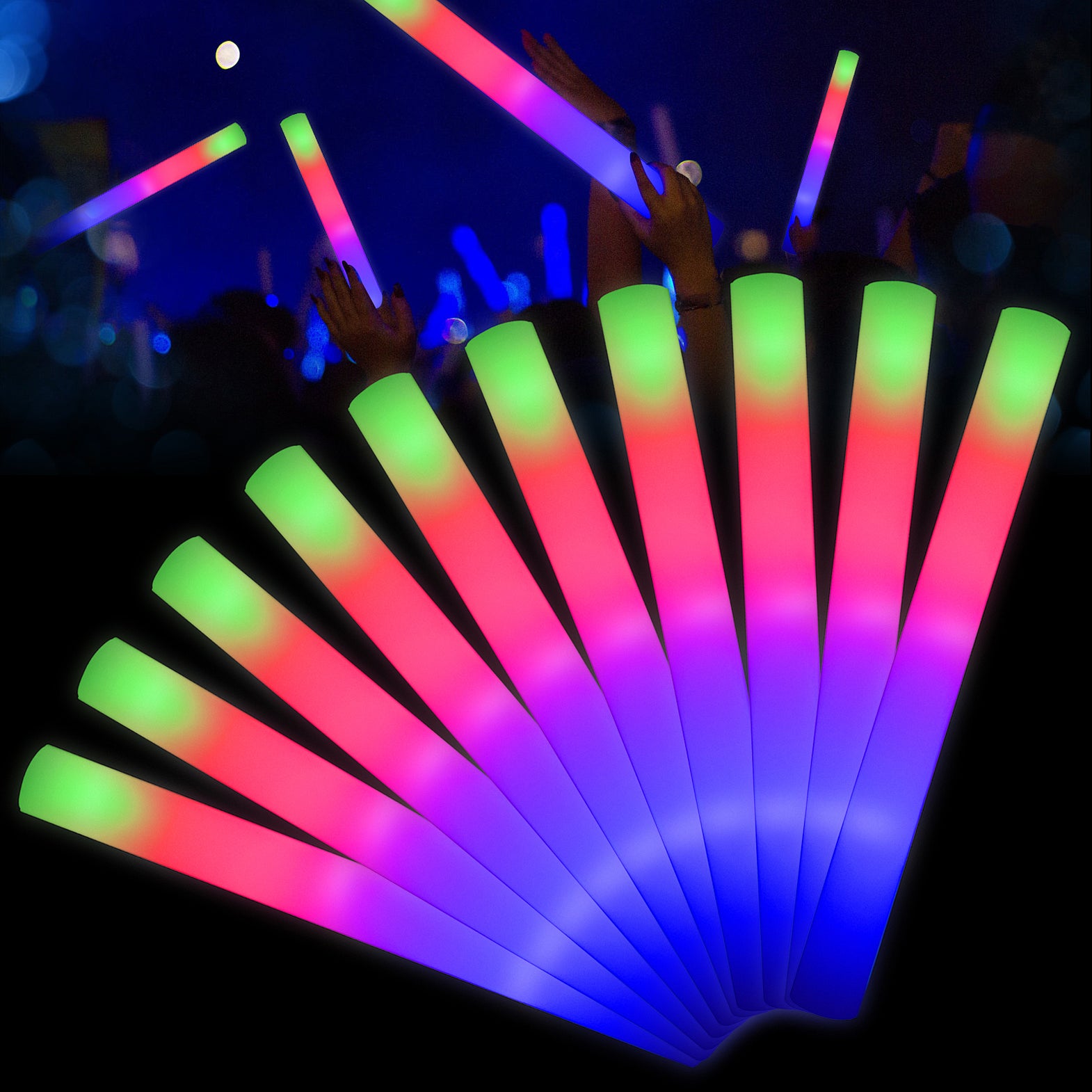 Buy Glow Sticks in Bulk RGB Led Foam Light Stick Wholesale Seerootoys