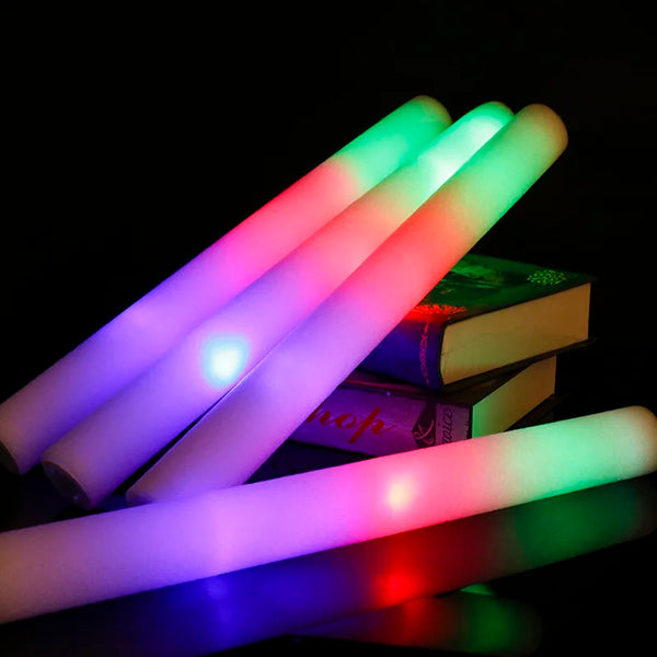 50 PCS Light Up Foam Sticks LED Wands Batons DJ Flashing Glow 16